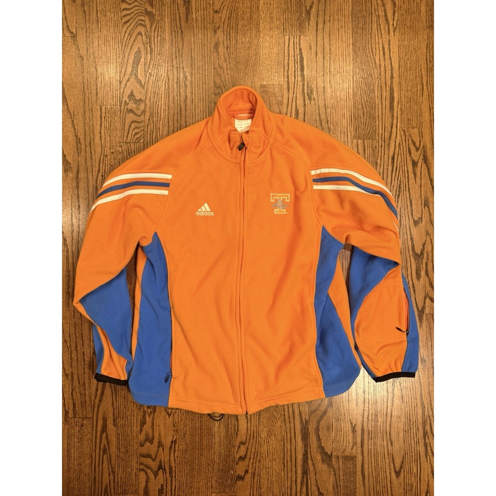 Vintage Adidas Tennessee Lady Vols Fleece Jacket Full Zip Orange Blue Size M